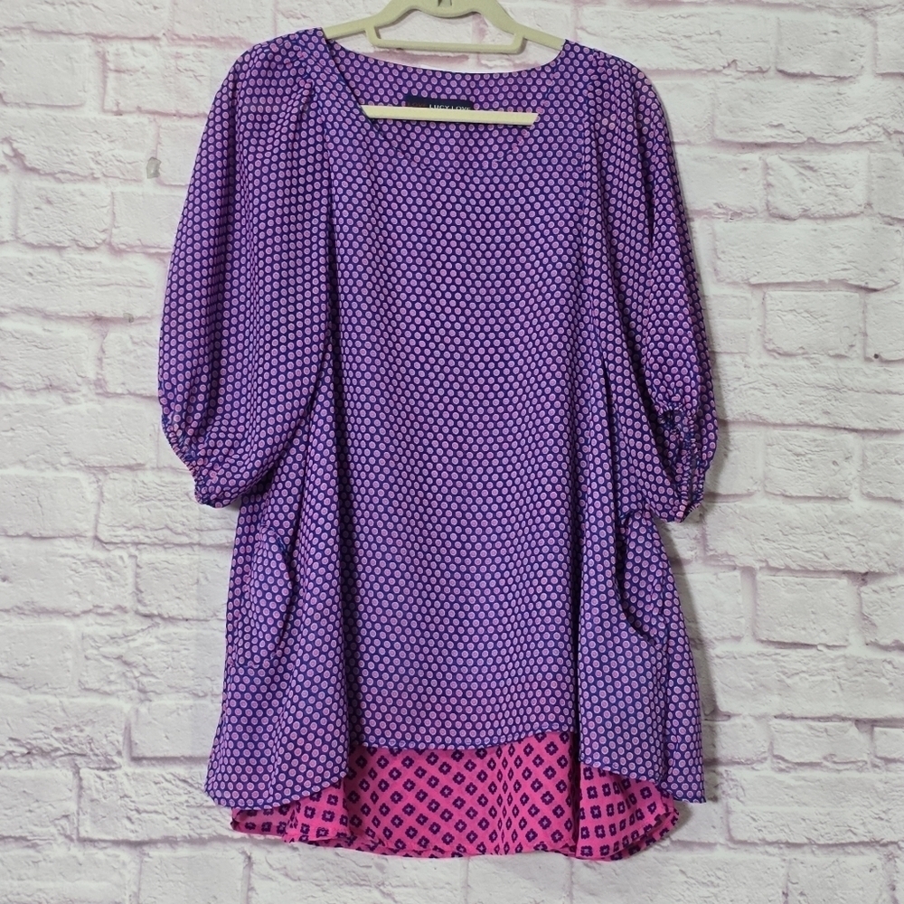Love Lucy Love Mini Dress 2 Pocket Polka-dot  Dress Size Small